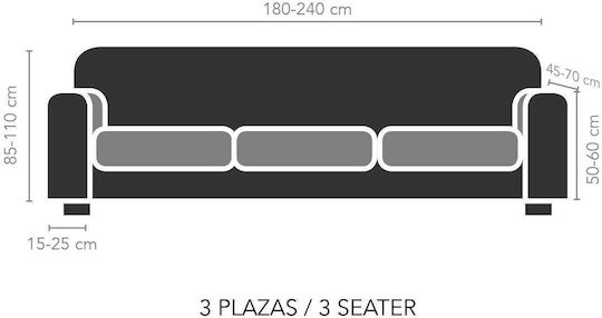 Mc Decor Akari Elastische Abdeckung für Dreisitziges Sofa Orange 170εκ. 1Stück MCL.EL.AKARI.TR-PORTOKALI