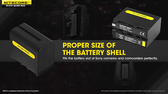 NiteCore Μπαταρия за фотоапарат NP-F970 Литиево-йонни (Li-Ion) 7800mAh Съвместима с Sony