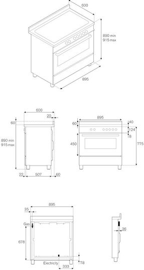 Bertazzoni Κουζίνα HER96L1EAVT