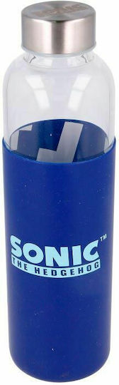 Stor Sonic Μπουκάλι Νερού Γυάλινο με Βιδωτό Καπάκι Μπλε 585ml