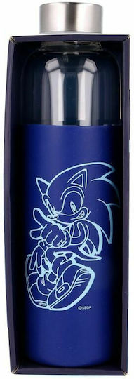 Stor Sonic Μπουκάλι Νερού Γυάλινο με Βιδωτό Καπάκι Μπλε 585ml