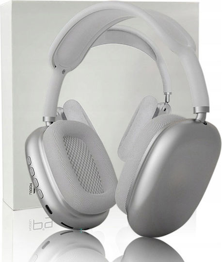 P9 Bluetooth Wireless Over Ear Headphones with 5 hours of Operation Silver