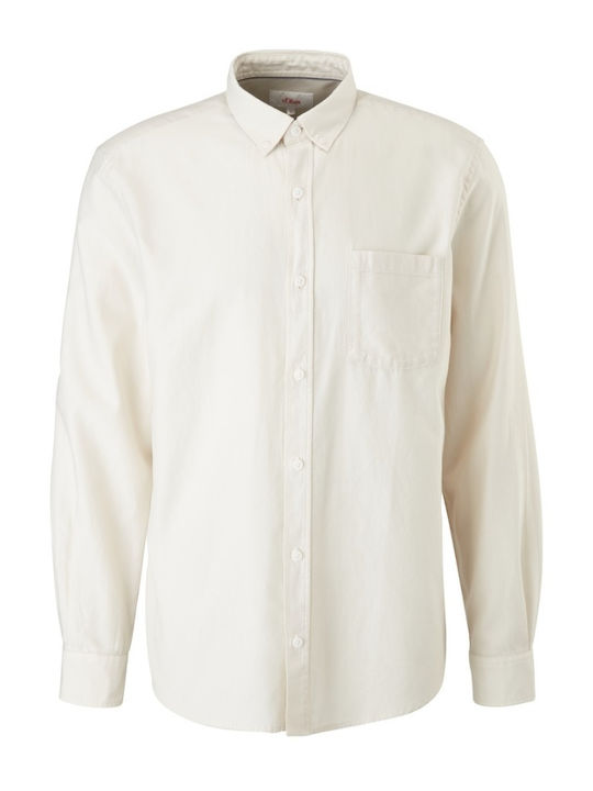 Langärmlig Baumwolle Hemd Beige