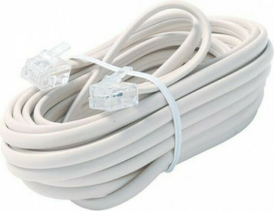 Flat Telephone Cable RJ11 6P4C 2.5m White (FTT16-302)