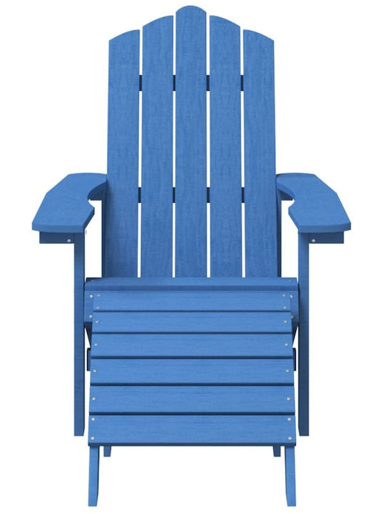 Deckchair Plastic Adirondack Blue with Table 2pcs 73x83x92cm.