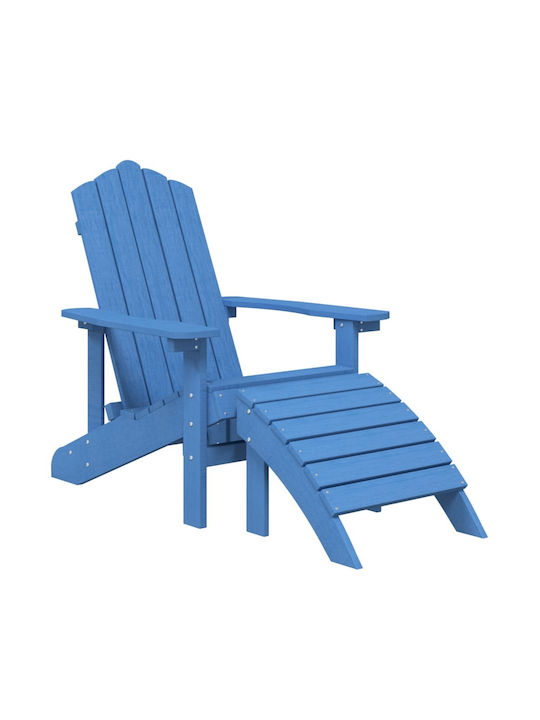 Deckchair Plastic Adirondack Blue with Table 2pcs 73x83x92cm.
