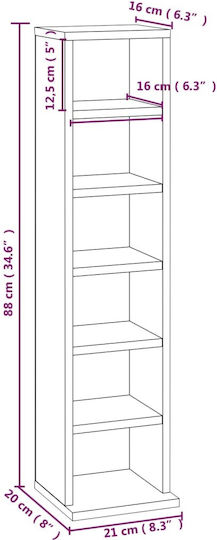 vidaXL Floor Standing Case Grey 21x20x88cm