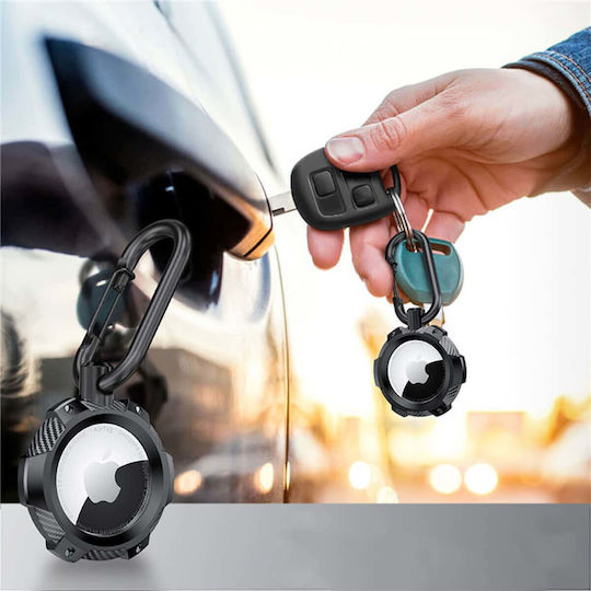Tech-Protect Carbon Schlüsselbund-Etui Silikon für AirTag in Schwarz Farbe