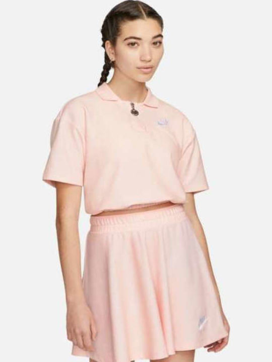 Sportswear Air Γυναικεία Αθλητική Polo Μπλούζα Κοντομάνικη Ροζ