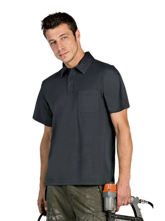 B&C Coolpower Pro Men's Short Sleeve Promotional Blouse Gray