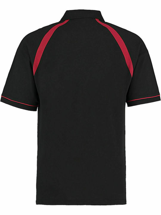 Kustom Kit Oak Hill KK615 Men's Short Sleeve Promotional Blouse Black / Bright Red