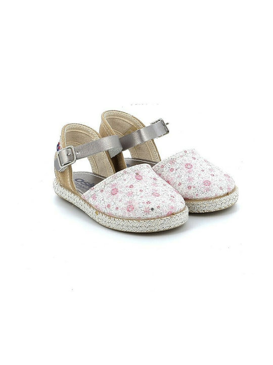 Kids Espradrilles with Adjustable Metal Clasp White
