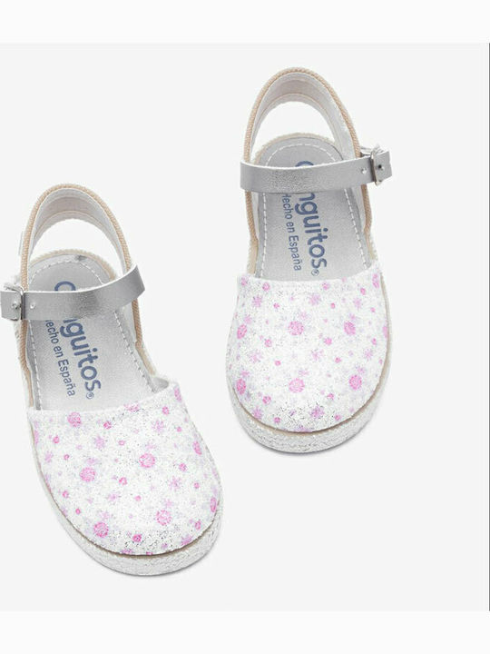 Kids Espradrilles with Adjustable Metal Clasp White
