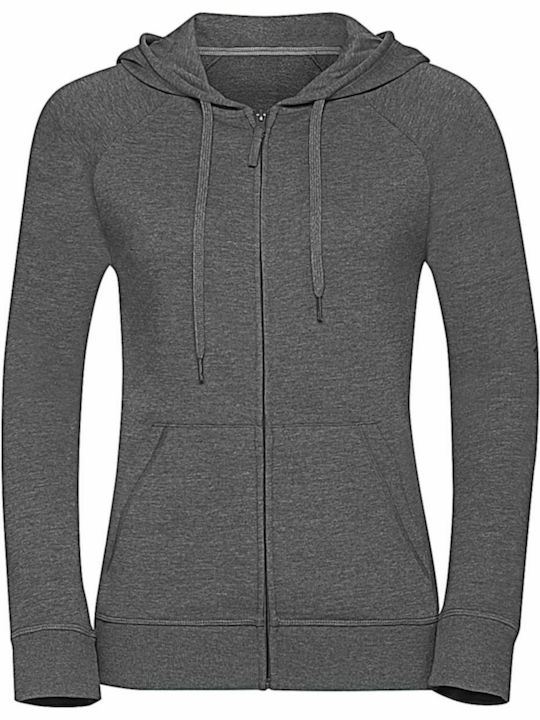 Russell Athletic R-284F-0 Women's Hooded Cardigan Convoy Grey