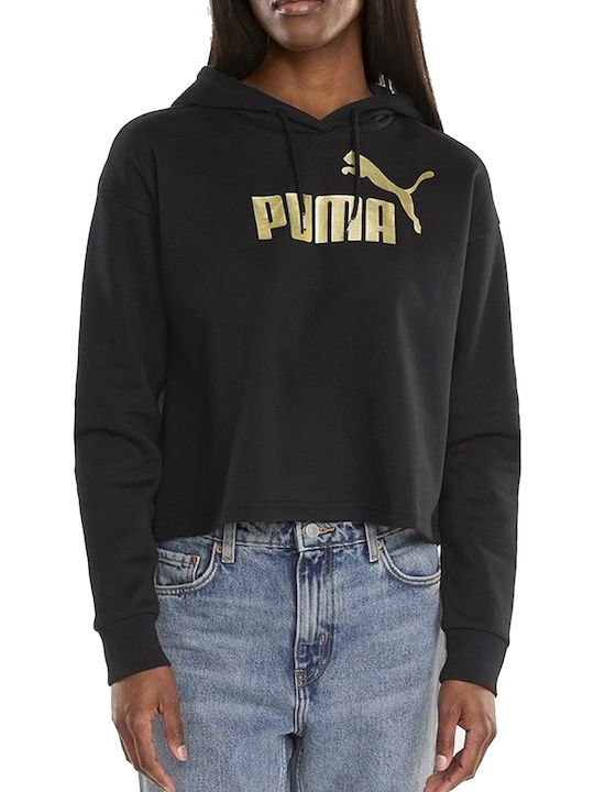 PUMA Ess+ Black Hooded Sweatshirt