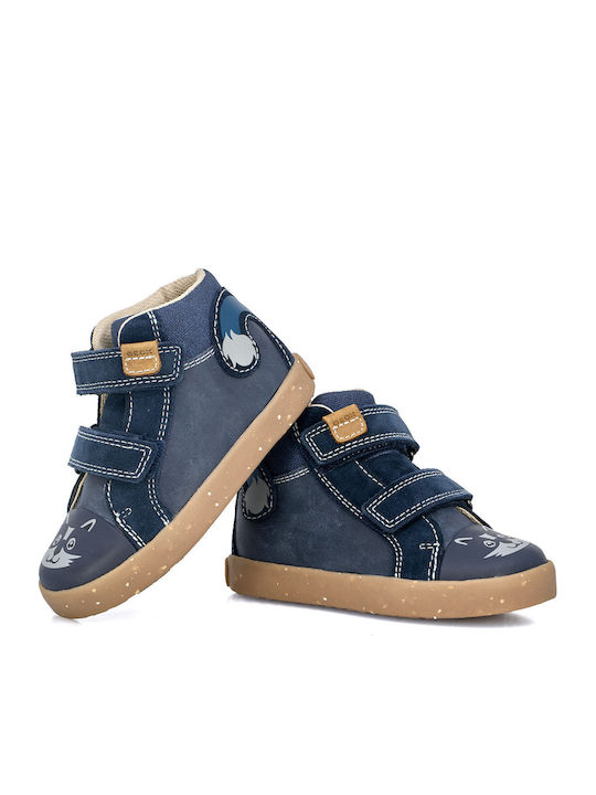 B Kilwi Ανατομικά Suede Παιδικά Μποτάκια με Σκρατς Navy Μπλε