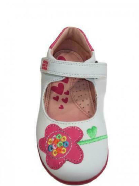 Agatha Ruiz De La Prada Balerini copii cu închidere Hoop & Loop Piele Albe