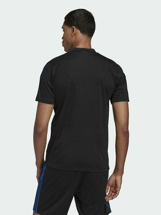 Adidas Tiro Essentials Herren Sport T-Shirt Kurzarm mit V-Ausschnitt Schwarz