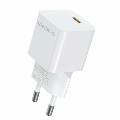 Choetech Încărcător Fără Cablu cu Port USB-C 20W Albς (PD5010)