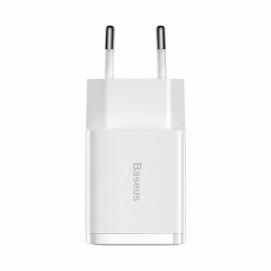 Baseus Charger Without Cable with 2 USB-A Ports 10.5W Whites (Compact)