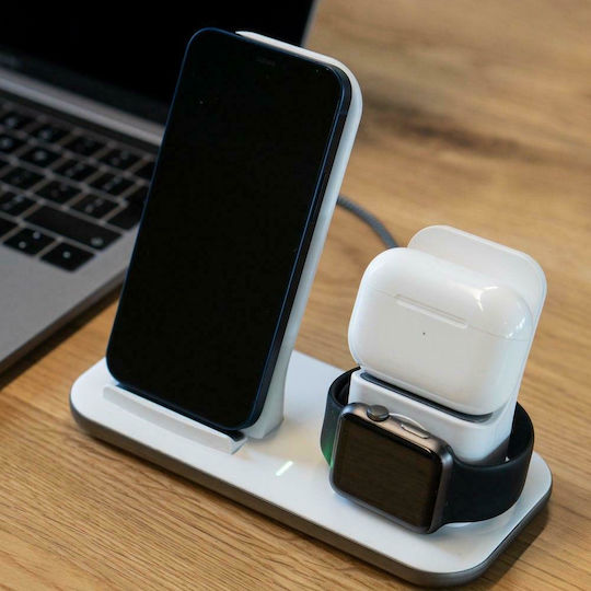 Xtorm с USB-C порт и кабел USB-C 20W Бял (3-in-1 Wireless Charging Base)