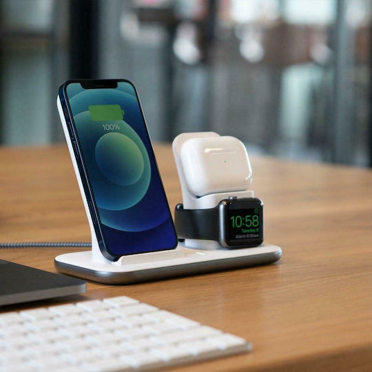 Xtorm с USB-C порт и кабел USB-C 20W Бял (3-in-1 Wireless Charging Base)