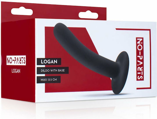 No Parts Logan Dildo with Base Dildo με Βεντούζα Black 13.5cm