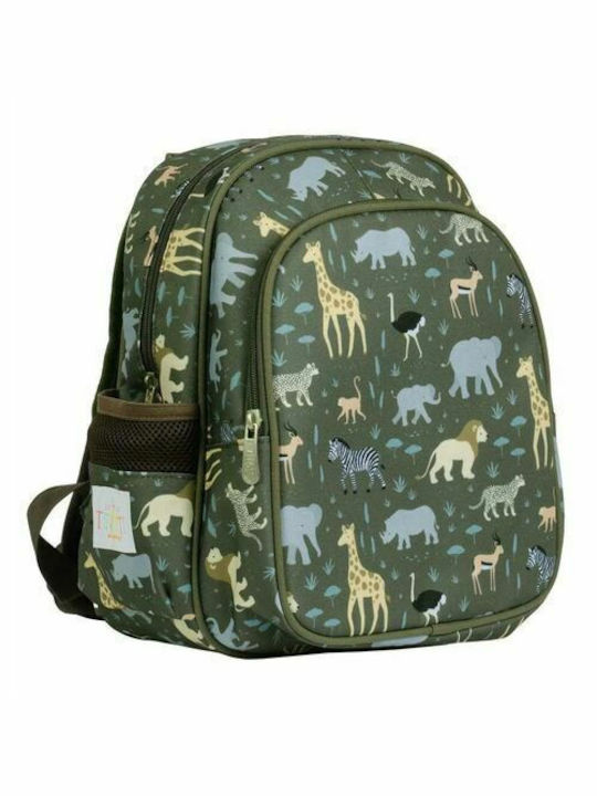 A Little Lovely Company Savanna School Bag Backpack Kindergarten in Green color