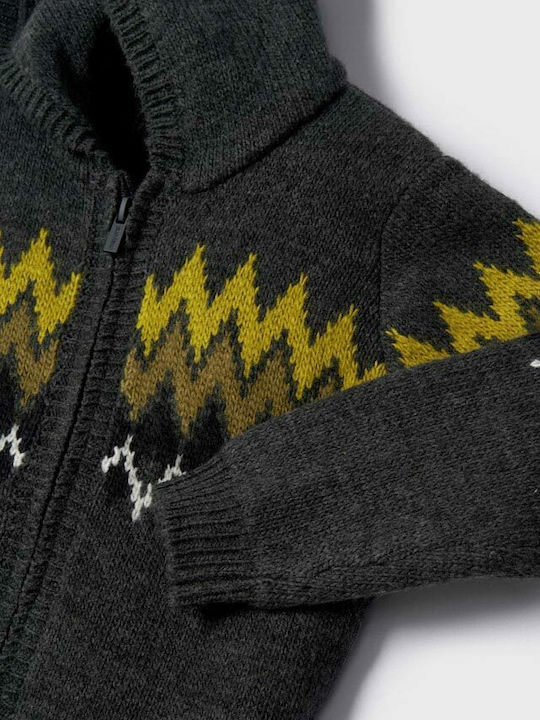 Kinderstrickjacke Gestrickt mit Kapuze Gray