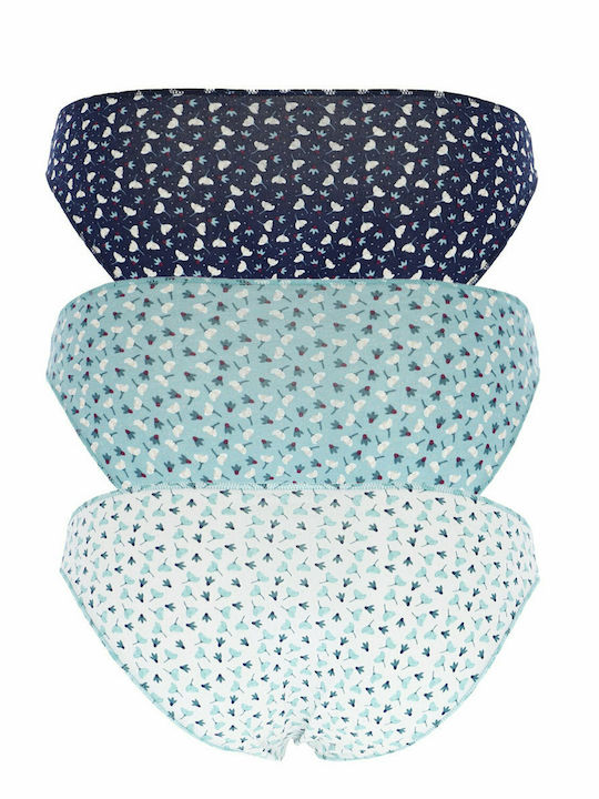 Cotonella Cotton Women's Slip 3Pack Grey/Blue/Pink