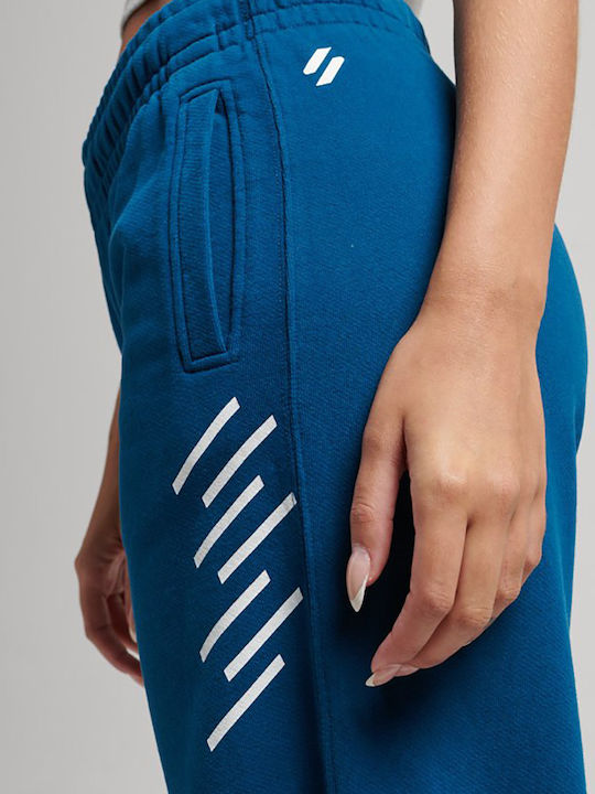Code Core Sport Hohe Taille Jogginghose Jogger Blau