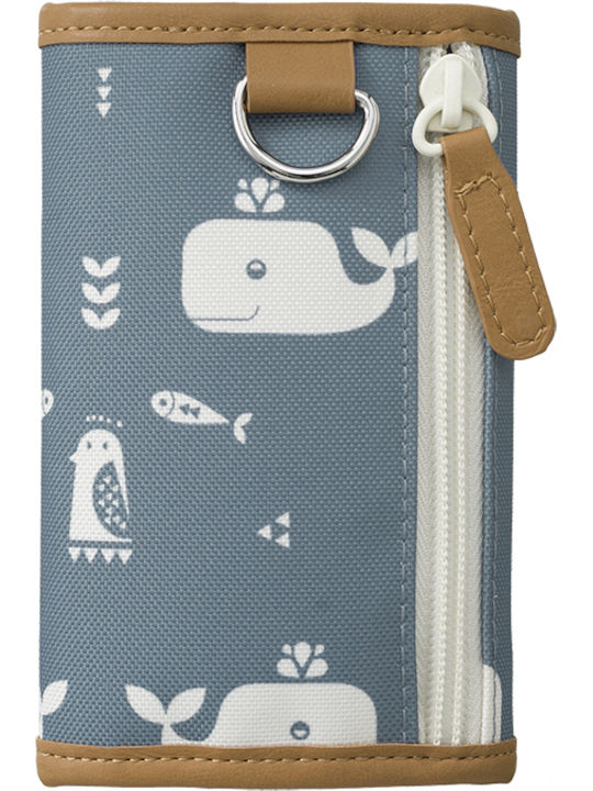 Fresk Billfold Whale Kids Wallet with Coins with Velcro Blue