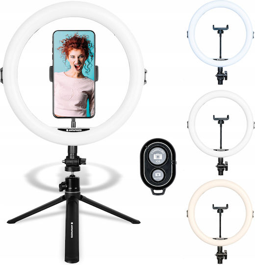 AgfaPhoto Realiview ARL11 Ring Light 28cm With Desktop Tripod And Mobile Phone Holder