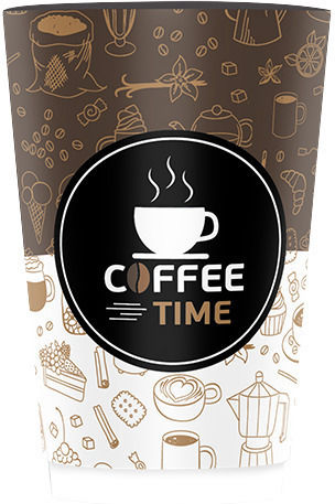 Coffee Time Ποτήρι μιας Χρήσης Χάρτινo Διπλότοιχο Πολύχρωμο 414ml 25τμχ