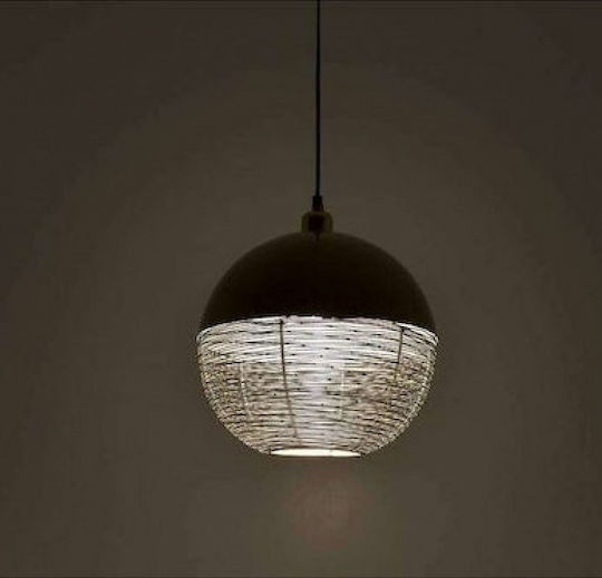 Inart Pendant Light Rose Gold Ball 30x33cm