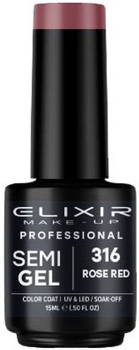 Elixir Semi Gel Ημιμόνιμο Βερνίκι Νυχιών Rose Red 316 15ml
