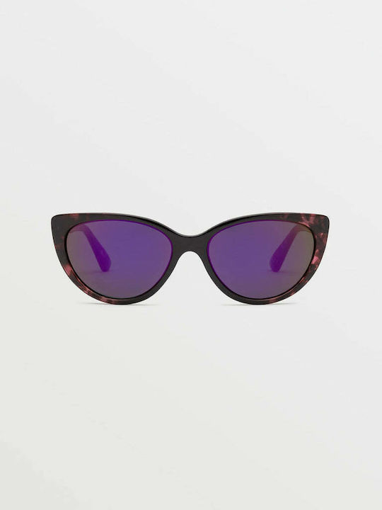 Volcom Butter Women's Sunglasses with Gloss Purple Tort / Gray Tartaruga Plastic Frame and Gray Lens VE02703421