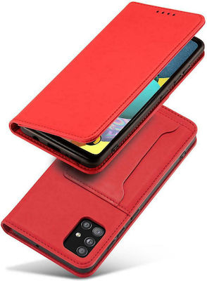 Hurtel Magnet Card Synthetic Leather Wallet Red (Galaxy A12)