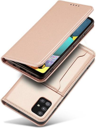 Hurtel Magnet Card Wallet Synthetic Leather Pink (Galaxy A12)