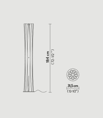 Slamp Bach XXL Флоресцентна Лампа Височина 184xДължина 31.5см с Цокъл за Крушка E27 Златист