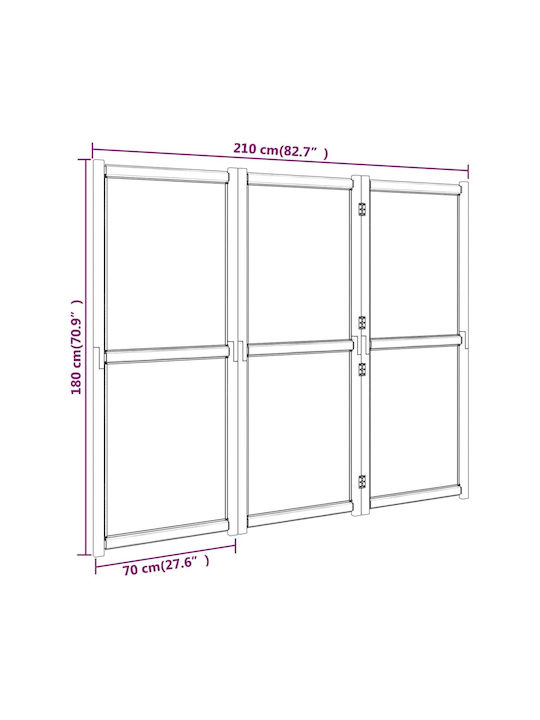 vidaXL Dekorativer Raumteiler Hölzernes mit 3 Paneelen 210x180cm
