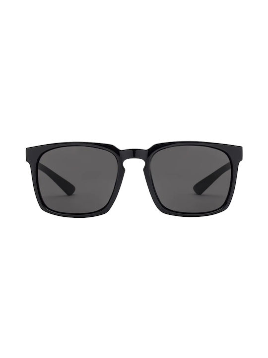 Volcom Alive Bărbați Ochelari de soare cu Gloss Black / Gray Din plastic Rame și Gri Lentilă