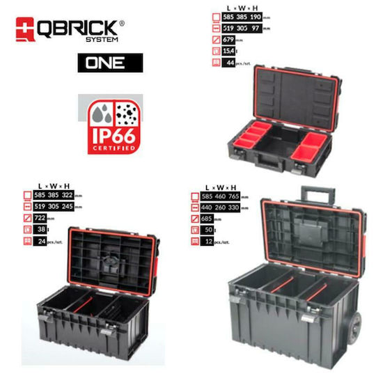 Qbrick Wheeled Plastic Tool Carrier with Toolbox