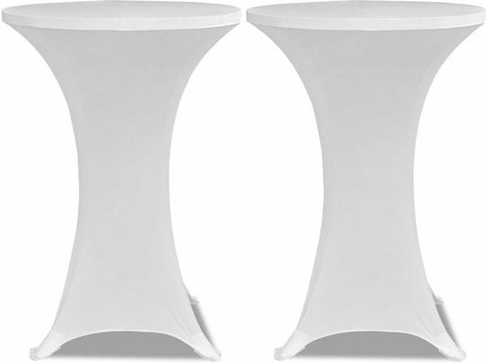 vidaXL Elastic Table Cover White Ø80cm 2pcs