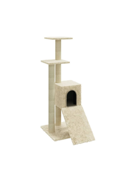 vidaXL Scratching Post Cat Trees Beige Ceiling 4 levels 35x54x92cm