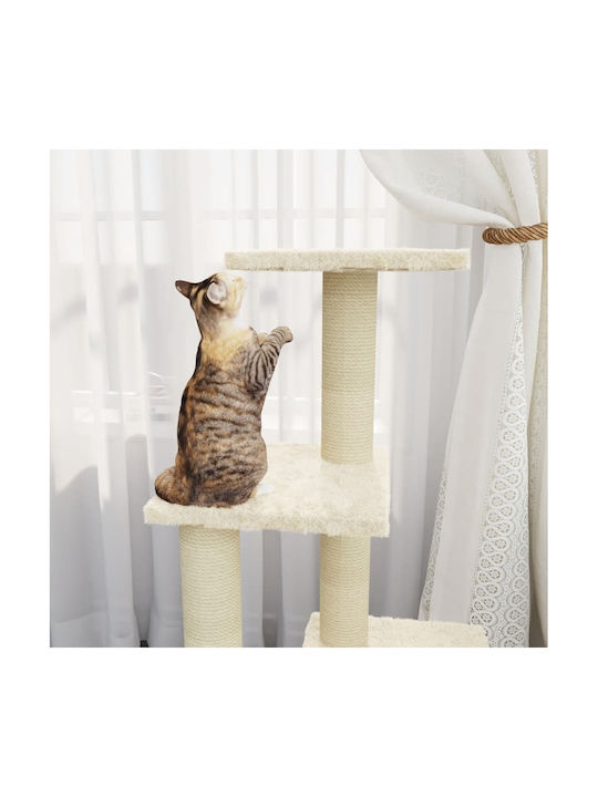 vidaXL Scratching Post Cat Trees Beige Ceiling 4 levels 35x54x92cm