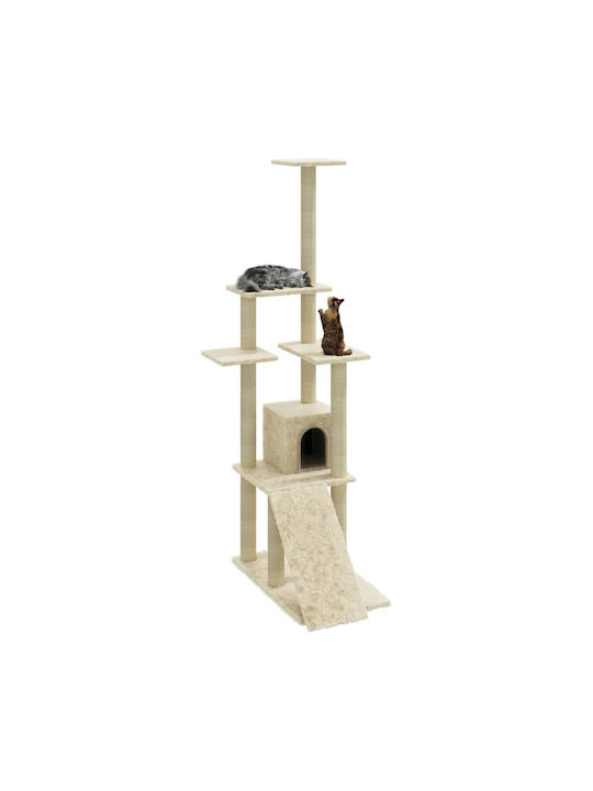 vidaXL Kratzbaum Katzenbäume Beige 5 Ebenen 54x73x155cm