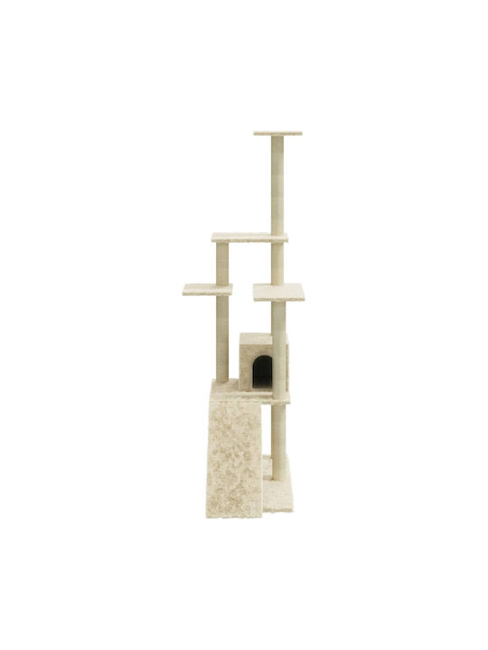 vidaXL Kratzbaum Katzenbäume Beige 5 Ebenen 54x73x155cm