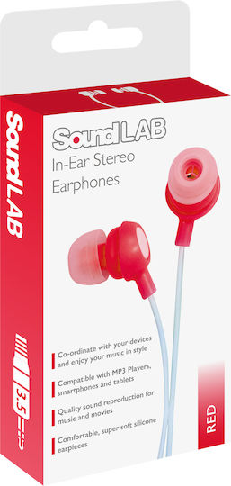 Слушалки за ушите В ухото Soundlab G141CR Червен