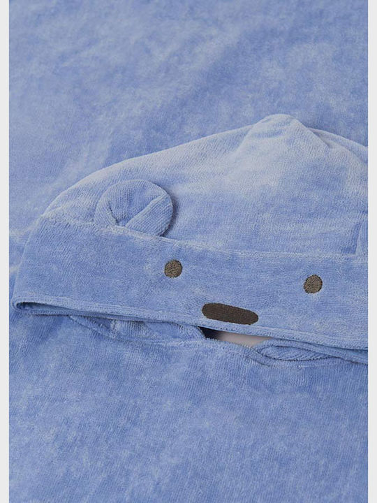 Mayoral Hooded Baby Poncho Bear Blue